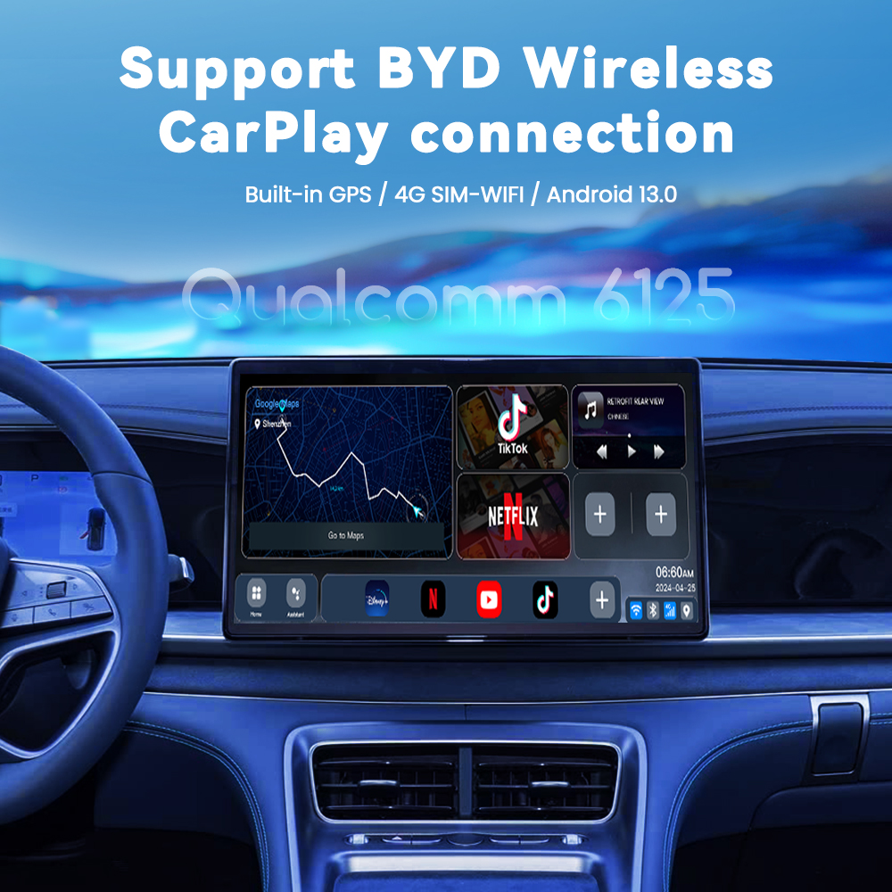 主图-1.jpg Boîtier multimédia IA Android et iOS pour BYD – Compatible avec tous les modèles CarPlay sans fil – Image 2